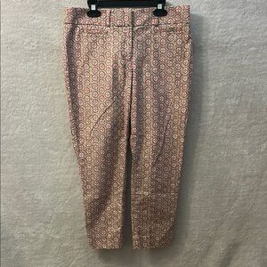 LOFT Pink and Tan Ankle Cropped Pants